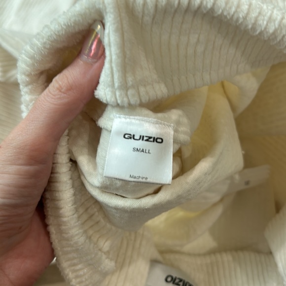 Danielle Guizio GUIZIO Off-White Corduroy Ruched Leggings - Picture 5 of 5